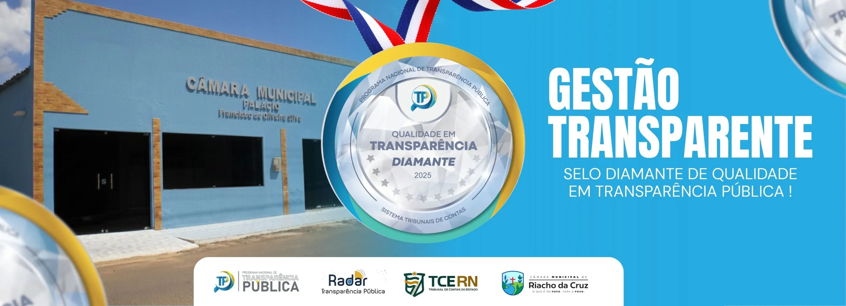 Câmara Municipal de Riacho da Cruz Conquista o Selo Diamante de Qualidade em Transparência Pública!